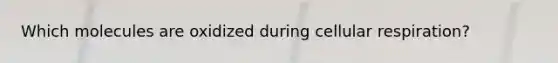 Which molecules are oxidized during cellular respiration?