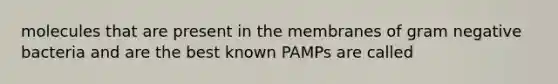 molecules that are present in the membranes of gram negative bacteria and are the best known PAMPs are called