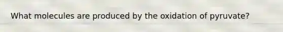 What molecules are produced by the oxidation of pyruvate?