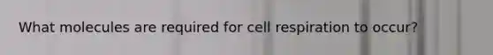 What molecules are required for cell respiration to occur?