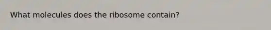 What molecules does the ribosome contain?