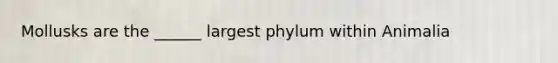 Mollusks are the ______ largest phylum within Animalia