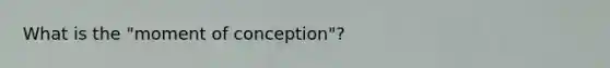 What is the "moment of conception"?