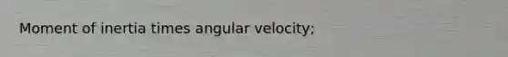 Moment of inertia times angular velocity;