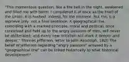 "This momentous question, like a fire bell in the night, awakened and filled me with terror. I considered it at once as the knell of the Union. It is hushed, indeed, for the moment. But this is a reprieve only, not a final sentence. A geographical line, coinciding with a marked principle, moral and political, once conceived and held up to the angry passions of men, will never be obliterated; and every new irritation will mark it deeper and deeper." Thomas Jefferson, letter to John Randolph, 1820 The belief of Jefferson regarding "angry passions" aroused by a "geographical line" can be linked historically to what historical development?