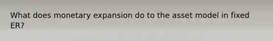 What does monetary expansion do to the asset model in fixed ER?