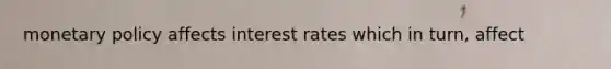 monetary policy affects interest rates which in turn, affect