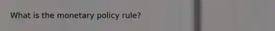 What is the <a href='https://www.questionai.com/knowledge/kEE0G7Llsx-monetary-policy' class='anchor-knowledge'>monetary policy</a> rule?