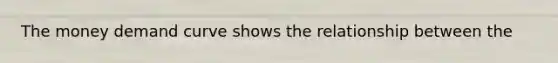 The money demand curve shows the relationship between the