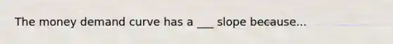 The money demand curve has a ___ slope because...