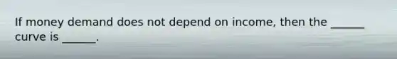 If money demand does not depend on income, then the ______ curve is ______.