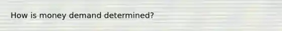 How is money demand determined?