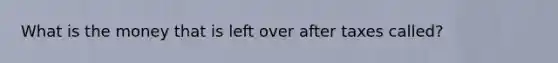 What is the money that is left over after taxes called?