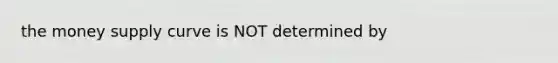 the money supply curve is NOT determined by