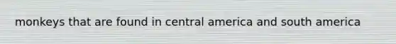 monkeys that are found in central america and south america