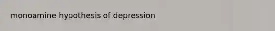 monoamine hypothesis of depression