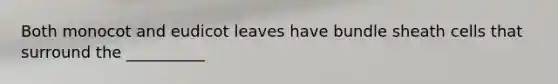 Both monocot and eudicot leaves have bundle sheath cells that surround the __________