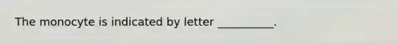 The monocyte is indicated by letter __________.