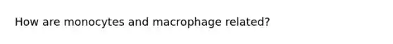 How are monocytes and macrophage related?