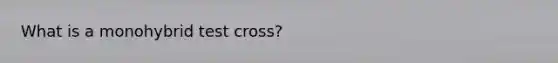 What is a monohybrid test cross?