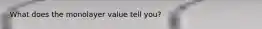 What does the monolayer value tell you?