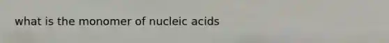 what is the monomer of nucleic acids