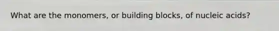 What are the monomers, or building blocks, of nucleic acids?
