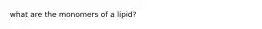 what are the monomers of a lipid?