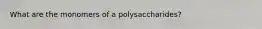 What are the monomers of a polysaccharides?