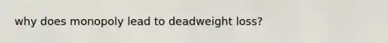 why does monopoly lead to deadweight loss?