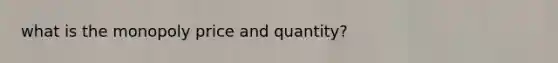 what is the monopoly price and quantity?