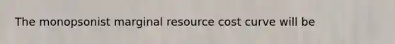 The monopsonist marginal resource cost curve will be