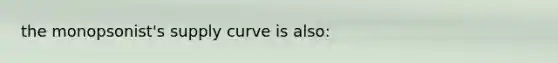 the monopsonist's supply curve is also: