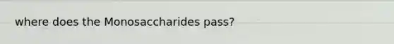 where does the Monosaccharides pass?