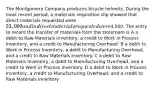 The Montgomery Company produces bicycle helmets. During the most recent period, a materials requisition slip showed that direct materials requested were 33,000 and indirect materials requested were4,500. The entry to record the transfer of materials from the storeroom is A a debit to Raw Materials Inventory, a credit to Work in Process Inventory, and a credit to Manufacturing Overhead. B a debit to Work in Process Inventory, a debit to Manufacturing Overhead, and a credit to Raw Materials Inventory. C a debit to Raw Materials Inventory, a debit to Manufacturing Overhead, and a credit to Work in Process Inventory. D a debit to Work in Process Inventory, a credit to Manufacturing Overhead, and a credit to Raw Materials Inventory