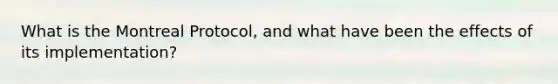 What is the Montreal Protocol, and what have been the effects of its implementation?