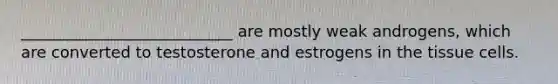 ___________________________ are mostly weak androgens, which are converted to testosterone and estrogens in the tissue cells.