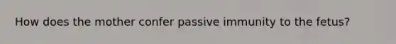 How does the mother confer passive immunity to the fetus?