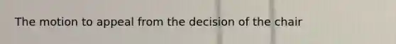 The motion to appeal from the decision of the chair