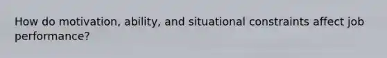 How do motivation, ability, and situational constraints affect job performance?