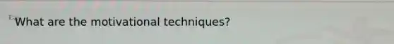 What are the motivational techniques?