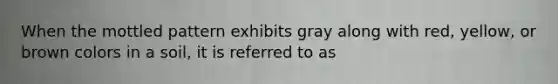 When the mottled pattern exhibits gray along with red, yellow, or brown colors in a soil, it is referred to as