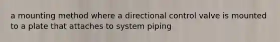 a mounting method where a directional control valve is mounted to a plate that attaches to system piping