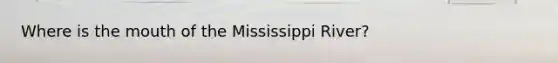 Where is <a href='https://www.questionai.com/knowledge/krBoWYDU6j-the-mouth' class='anchor-knowledge'>the mouth</a> of the Mississippi River?