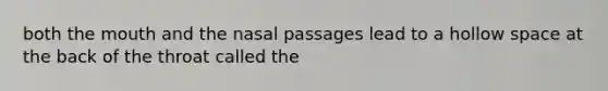 both the mouth and the nasal passages lead to a hollow space at the back of the throat called the