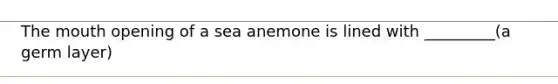 The mouth opening of a sea anemone is lined with _________(a germ layer)