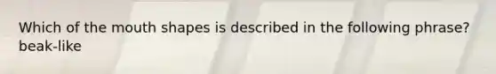 Which of the mouth shapes is described in the following phrase? beak-like