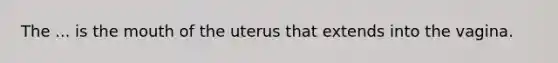 The ... is the mouth of the uterus that extends into the vagina.