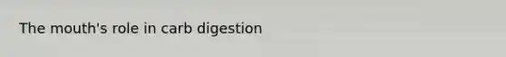 The mouth's role in carb digestion