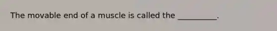The movable end of a muscle is called the __________.